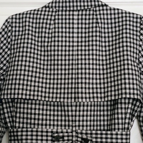 NWT S J.CREW COLLECTION Black Harriet Trench Coat in English Gingham - Picture 5 of 10